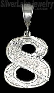 Sterling Silver Number 8 Charm Pendant