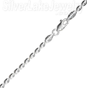 16" Sterling Silver Oval Bead Chain (3mm)
