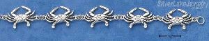 Sterling Silver 7" Continuous Linked Crab Bracelet