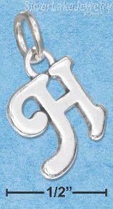 Sterling Silver Scrolled Letter "H" Charm