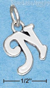 Sterling Silver Scrolled Letter "N" Charm