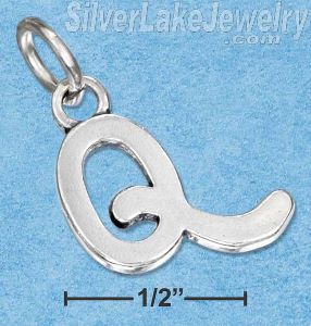 Sterling Silver Scrolled Letter "Q" Charm