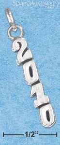 Sterling Silver Antiqued Vertical Year "2010" Charm