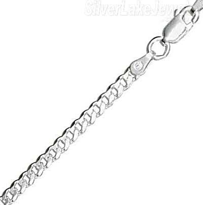 Sterling Silver 24" Curb Cuban Link Chain 3mm
