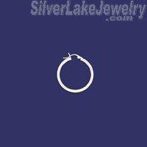 Sterling Silver 20mm French Lock Hoop Earrings 3mm tubing