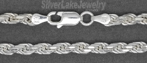 Sterling Silver 16" Rope Chain 4mm