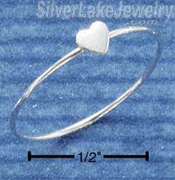 Sterling Silver Wire Ring With Heart Size 6