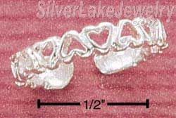 Sterling Silver Multiple Open Hearts Toe Ring