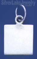 Sterling Silver Engravable Square Charm Pendant