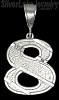Sterling Silver Number 8 Charm Pendant