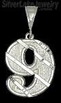 Sterling Silver Number 9 Charm Pendant
