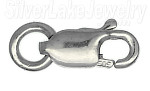 14K White Gold 7.1mm x 2.8mm Lobster Claw Clasp w/ 3.5mm Jump Ring