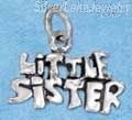 Sterling Silver Antiqued "Little Sister" Charm