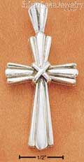 Sterling Silver Lined Cross Pendant With "X" In Center