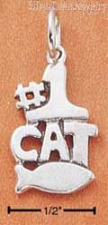 Sterling Silver "#1 Cat" Charm