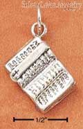 Sterling Silver Antiqued Double Sided Holy Bible Charm