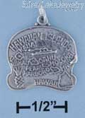 Sterling Silver Antiqued Hawaii State Charm