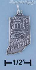 Sterling Silver Antiqued Indiana State Charm