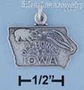 Sterling Silver Antiqued Iowa State Charm