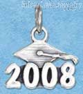 Sterling Silver "2008" Graduation Cap Charm