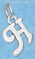 Sterling Silver Scrolled Letter "H" Charm