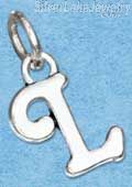 Sterling Silver Scrolled Letter "L" Charm