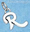 Sterling Silver Scrolled Letter "R" Charm