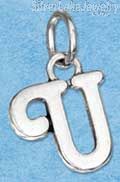Sterling Silver Scrolled Letter "U" Charm