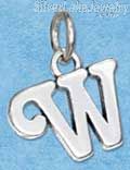 Sterling Silver Scrolled Letter "W" Charm