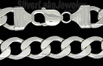 Sterling Silver 8" Curb Chain Bracelet 12mm