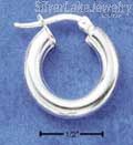Sterling Silver 18mm Tubular Hoop Earrings With French Locks