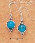 Sterling Silver Round Turquoise Concho Earrings On French Wires