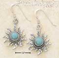 Sterling Silver Turquoise Sun Earrings On French Wires