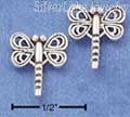 Sterling Silver Mini Filigree Dragonfly Earrings On Posts