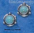 Sterling Silver Mini Flower Concho Turquoise Earrings On Posts