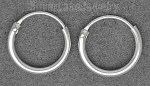 Sterling Silver 10mm Endless Hoop Earrings 1mm tubing