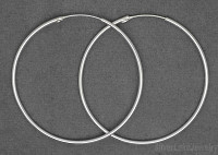 Sterling Silver 45mm Endless Hoop Earrings 1.3mm tubing