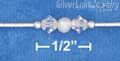 Sterling Silver 13-15" Adj Ls Child'S Neck W/ Clear Ab Xtls Pearls & Cross