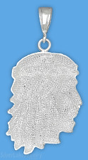 Sterling Silver Large Diamond-Cut Jesus Christ Face Charm Pendant