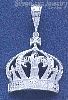 Sterling Silver Diamond-cut Big Crown "KING OF KINGS" Charm Pendant