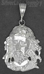 Sterling Silver Diamond-cut Jesus Christ Face Charm Pendant
