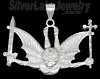 Sterling Silver DC Gargoyle Flying Winged Man w/Sword & Cross Ch