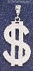 Sterling Silver DC Big Dollar Money Sign Charm Pendant