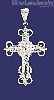 Sterling Silver Diamond-cut Fleur-de-lis Fleury Flory Cross Charm Pendant