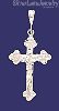 Sterling Silver Diamond-cut Budded Cross Jesus Christ Crucifix Charm Pendant