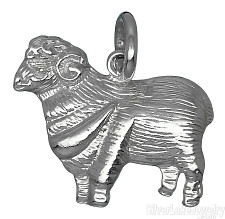Sterling Silver Sheep Animal Charm Pendant