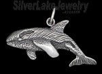 Sterling Silver Orca Killer Whale Animal Charm Pendant