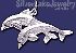 Sterling Silver Dolphins Animal Charm Pendant