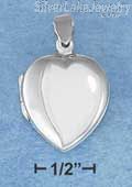 Sterling Silver High Polished Flat Heart Locket