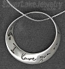 Sterling Silver I Love You More Eternity Infinity Circle Mobius Pendant Necklace